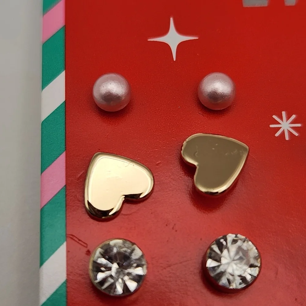 The Limited Kids' Earring Set - Red, Gold, Silver